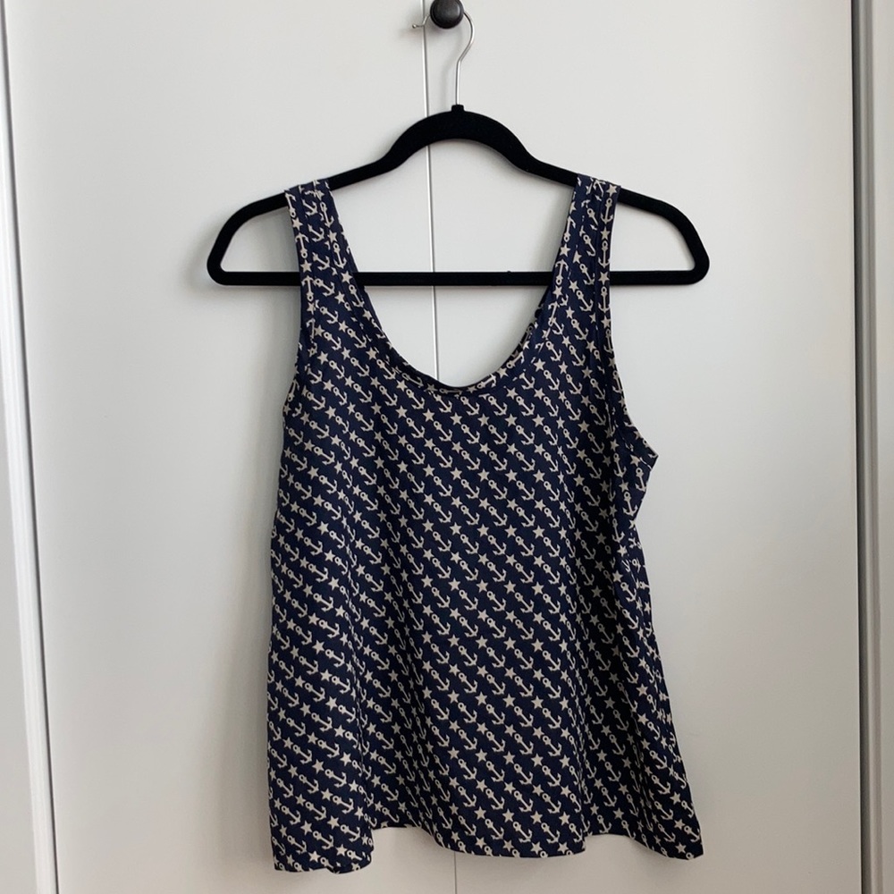 Blue and Cream Tank Top